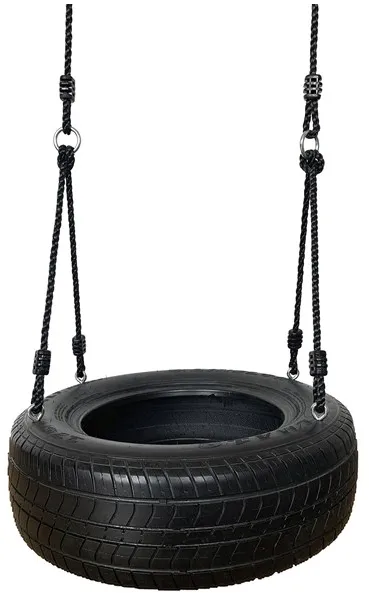 Nordic Play Reifenschaukel mit schwarzem Seil Active