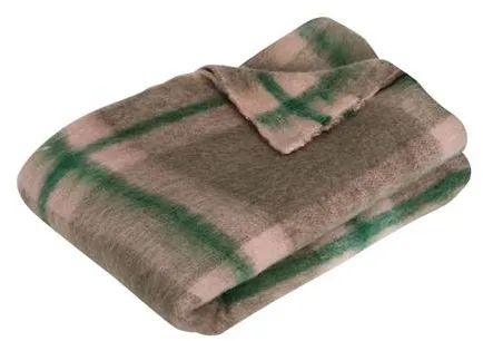 Hübsch Grid Teppich Grün/Rosa