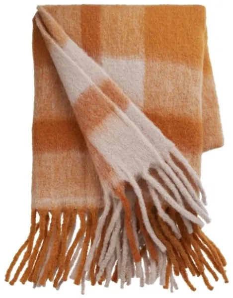 Cozy Living Mathea Decke Check/Orange